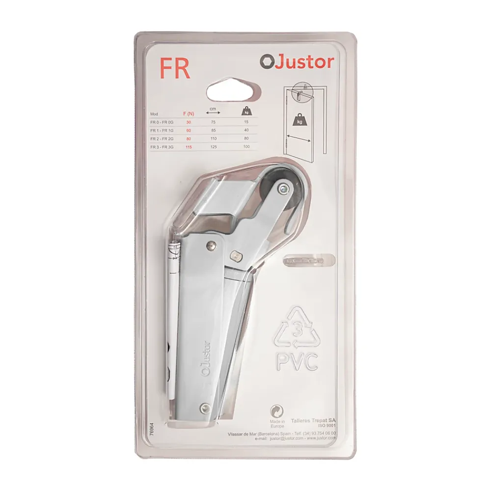 Hardwarexchange Ferme-Porte-Frein de rétention force 60 N en aluminium anodisé argent pour porte jusquà 40 KG
