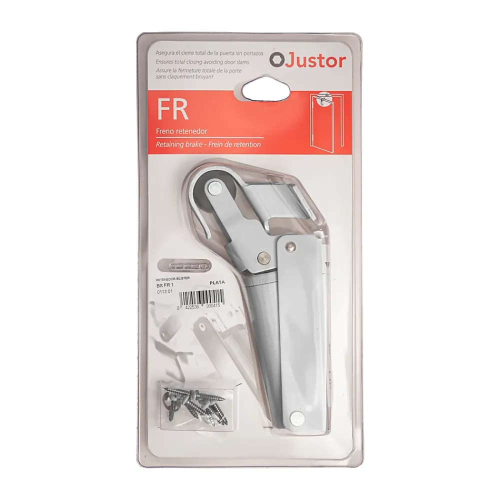 Hardwarexchange Ferme-Porte-Frein de rétention force 60 N en aluminium anodisé argent pour porte jusquà 40 KG