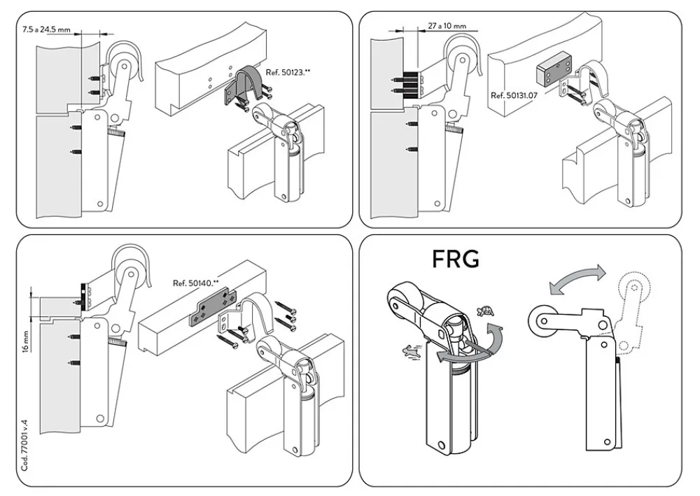 Hardwarexchange Frein de rétention Réglable force 1 a 30 N en acier inox AISI 304 pour porte jusquà 15 KG