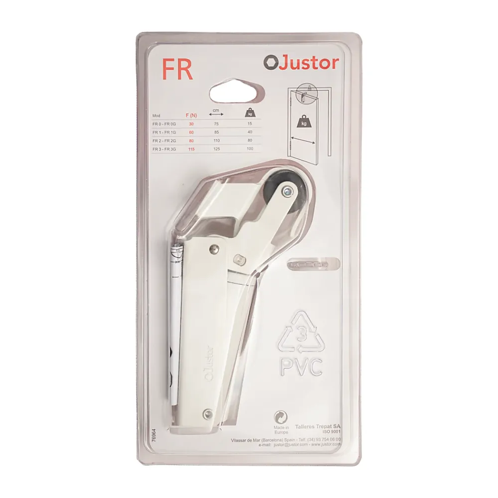 Hardwarexchange Ferme-Porte-Frein de rétention Réglable force 1 a 30 N aluminium anodisé blanc pour porte jusquà 15 KG