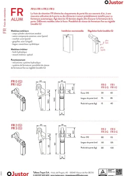 Hardwarexchange Ferme-Porte-Frein rétention Réglable force 80 a 115 N, en acier inox 304, pour porte jusquà 100 KG.