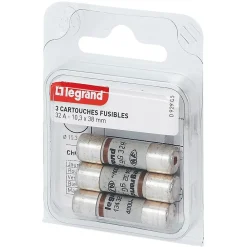 Legrand Fusible-3 fusibles céramique 10.3 x 38 mm avec voyant