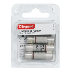 Legrand Fusible-3 fusibles céramique 10.3 x 38 mm avec voyant
