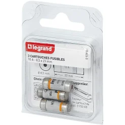 Legrand Fusible-3 fusibles céramique 8.5 x 23 mm avec voyant