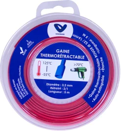 Voltman Gaine Électrique-Gaine thermorétractable 5m - diamètre 3,2/1,6mm - Rouge -