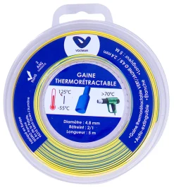 Voltman Gaine thermorétractable 5m vert/jaune Zenitech