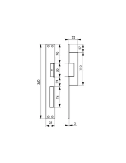 Thirard Serrure Et Gâche Électrique-Gâche électrique pour serrure encastrable, réversible, 12V, compatible extérieur, gris -