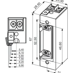 Sewosy Serrure Et Gâche Électrique-Gâche électrique à rupture - SE - - A encastrer - 12V DC