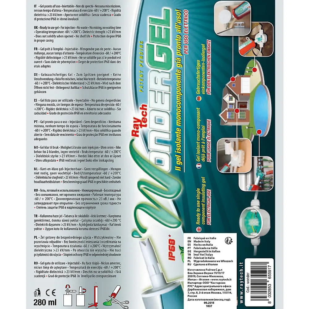 Raytech Gel isolant IP68 Wonder Gel 280 ml