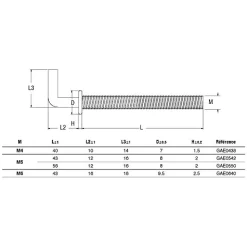 Scell-It Crochet À Visser-Gonds à embase métal GAE M6X40 boîte de 50 - - GAE0640