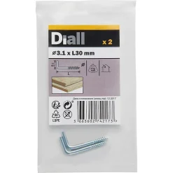 Diall Gond à visser en acier zingué 30x14 mm - 2 pièces