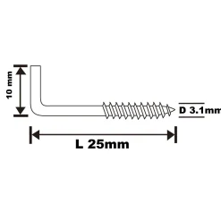 Diall Gond À Visser-Gond à visser en acier zingué 25x10 mm - 16 pièces