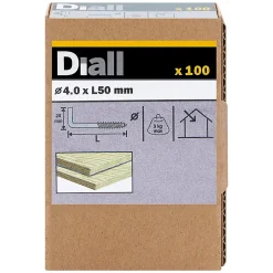 Diall Gond à visser en acier zingué 50x23 - 100 pièces