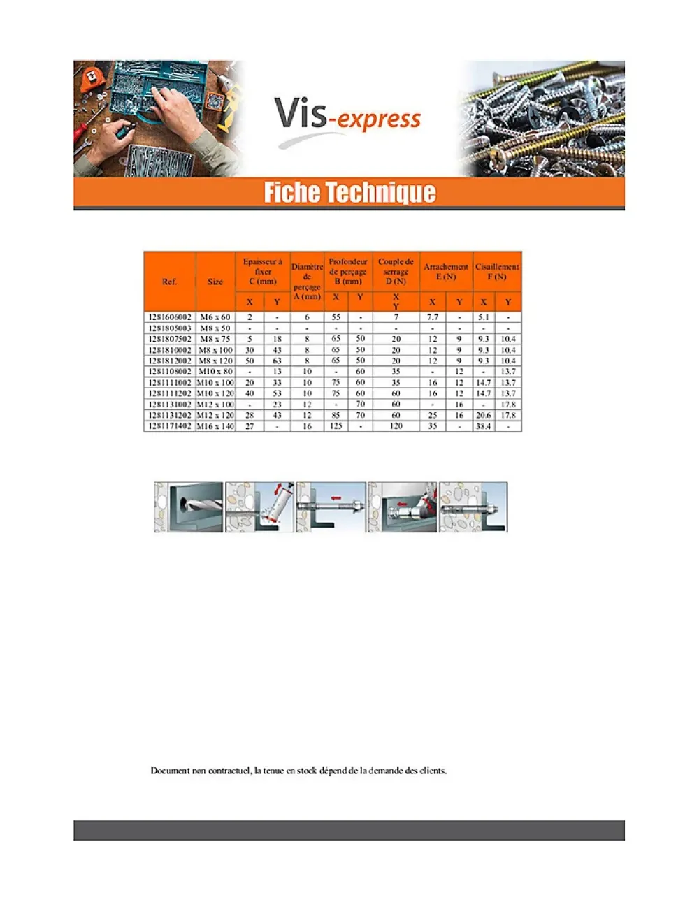Vis Express Goujon D'Ancrage-Goujon Ancrage M10X100 Acier zingué - 50 pièces