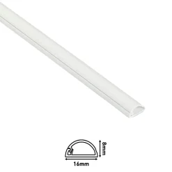 D-Line Moulure, Goulotte Et Plinthe-Goulotte décorative demi-ronde blanche auto-adhésive 16 x 8 mm, 1 m