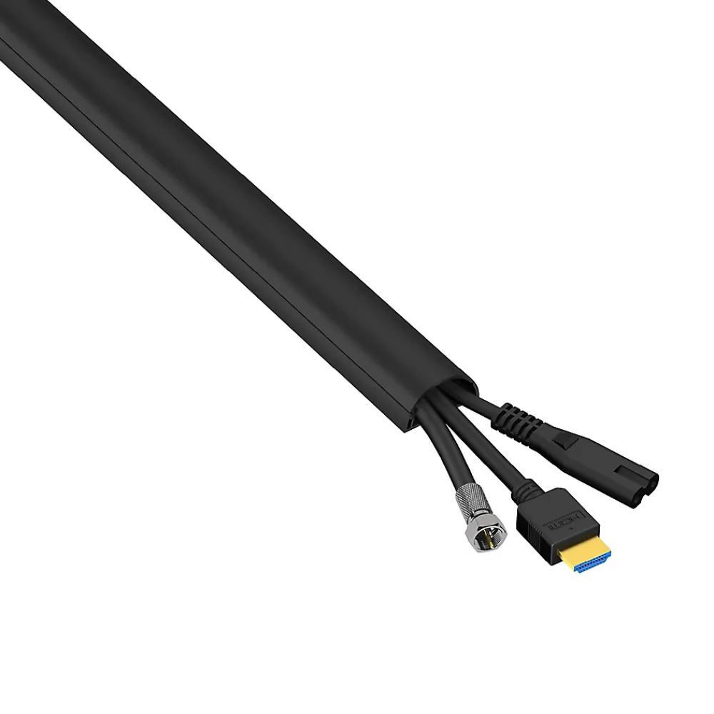 D-Line Goulotte décorative demi-ronde noire auto-adhésive 30x15mm, 2m