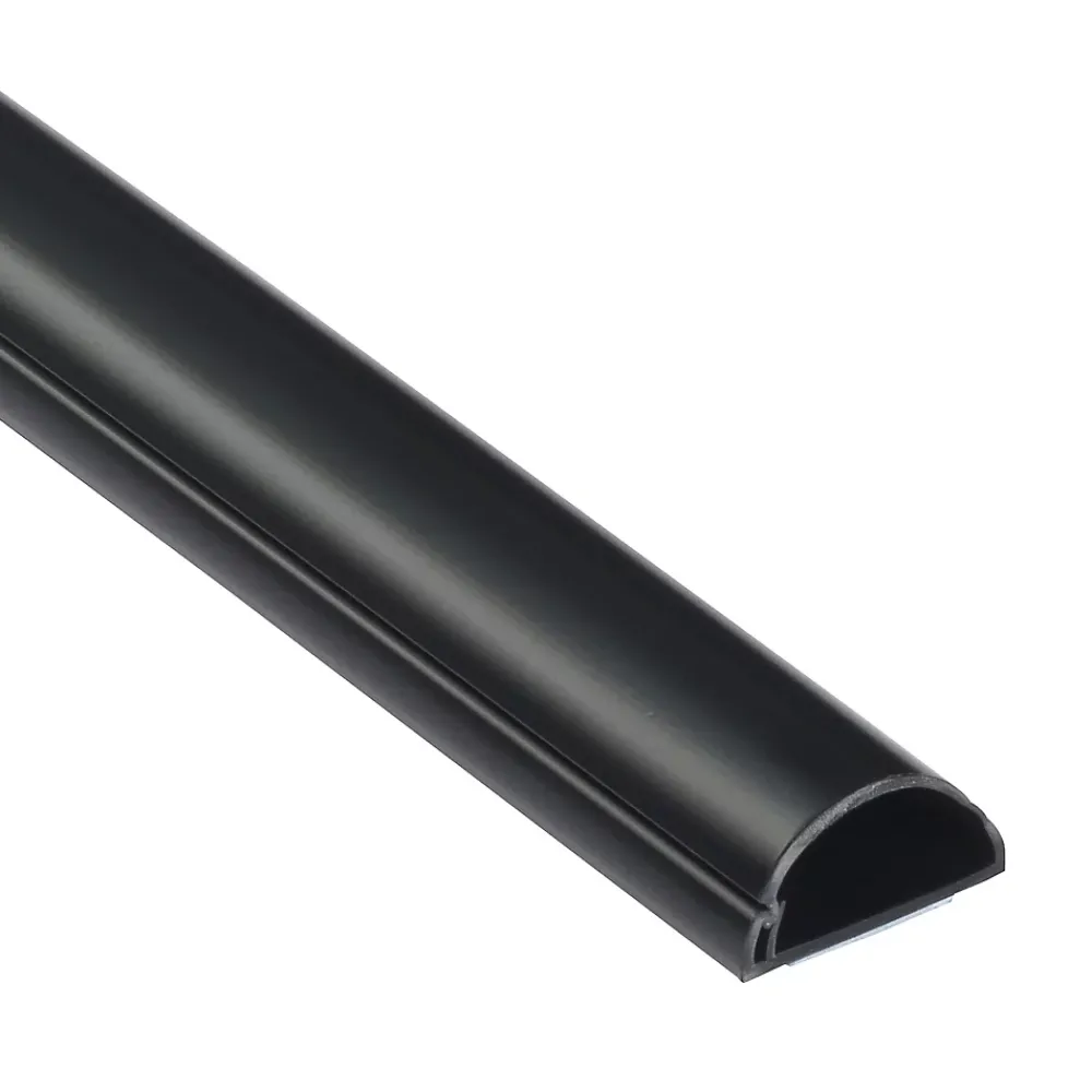 D-Line Goulotte décorative demi-ronde noire auto-adhésive 30x15mm, 2m