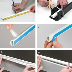 D-Line Goulotte décorative demi-ronde blanche auto-adhésive 30 x 15 mm, 1 m