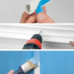 D-Line Goulotte décorative demi-ronde blanche auto-adhésive 30 x 15 mm, 1 m