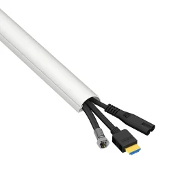 D-Line Goulotte décorative demi-ronde blanche auto-adhésive 30 x 15 mm, 1 m