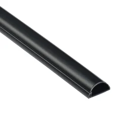 D-Line Goulotte décorative demi-ronde noire auto-adhésive 30 x 15 mm, 1 m