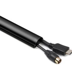 D-Line Goulotte décorative demi-ronde noire auto-adhésive 30 x 15 mm, 1 m