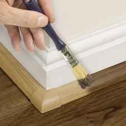 D-Line Goulotte décorative quart de cercle effet bois vernis auto-adhésive 22x22mm, 2m