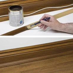 D-Line Goulotte décorative quart de cercle effet bois vernis auto-adhésive 22x22mm, 2m