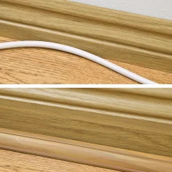 D-Line Moulure, Goulotte Et Plinthe-Goulotte décorative quart de cercle effet chêne auto-adhésive 22x22mm, 2m