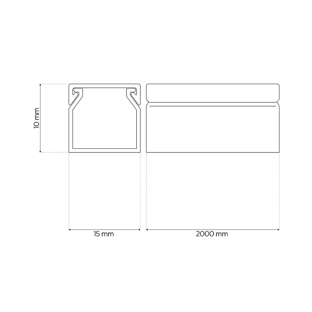 Edo Goulotte électrique PVC autoadhésive 15x10 mm 2 m blanche