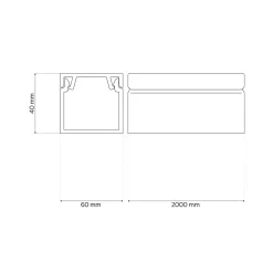 Edo Goulotte électrique PVC autoadhésive 60x40 mm 2 m blanche