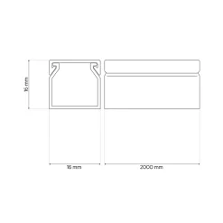Edo Goulotte électrique PVC autoadhésive 16x16 mm 2 m blanche