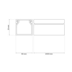 Edo Goulotte électrique PVC 40x25 mm 2 m anthracite