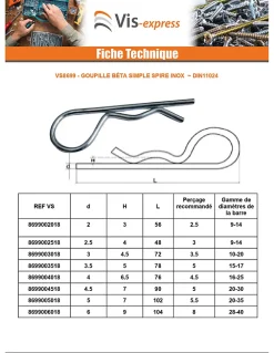 Vis Express Goupille Et Circlip-Goupille Beta Inox A2 4 - 1 pièce