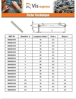 Vis Express Goupille Et Circlip-Goupille Conique 3X16 Inox A1 - 1 pièce