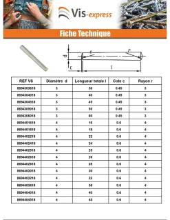 Vis Express Goupille Et Circlip-Goupille Conique 3X16 Inox A1 - 1 pièce