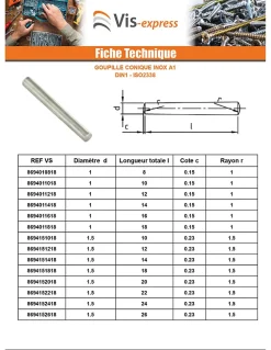 Vis Express Goupille Et Circlip-Goupille Conique 6X40 Inox A1 - 1 pièce