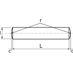 Acton Goupille cylindrique A1 DIN 7 6X45 boîte de 100 - - 627036X45