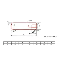 Ultima Visser Fixer Coller Goupille cylindrique taraudée brut DIN 7979 8X60 boîte de 25 - ULTIMA - GOUPCYLTAR8X60