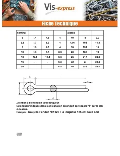 Vis Express Goupille Fendue Bichromaté 2X32 - 10 pièces