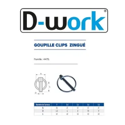 D-Work Goupille Et Circlip-100 Goupilles Clips D. 6 mm - Zingué blanc -