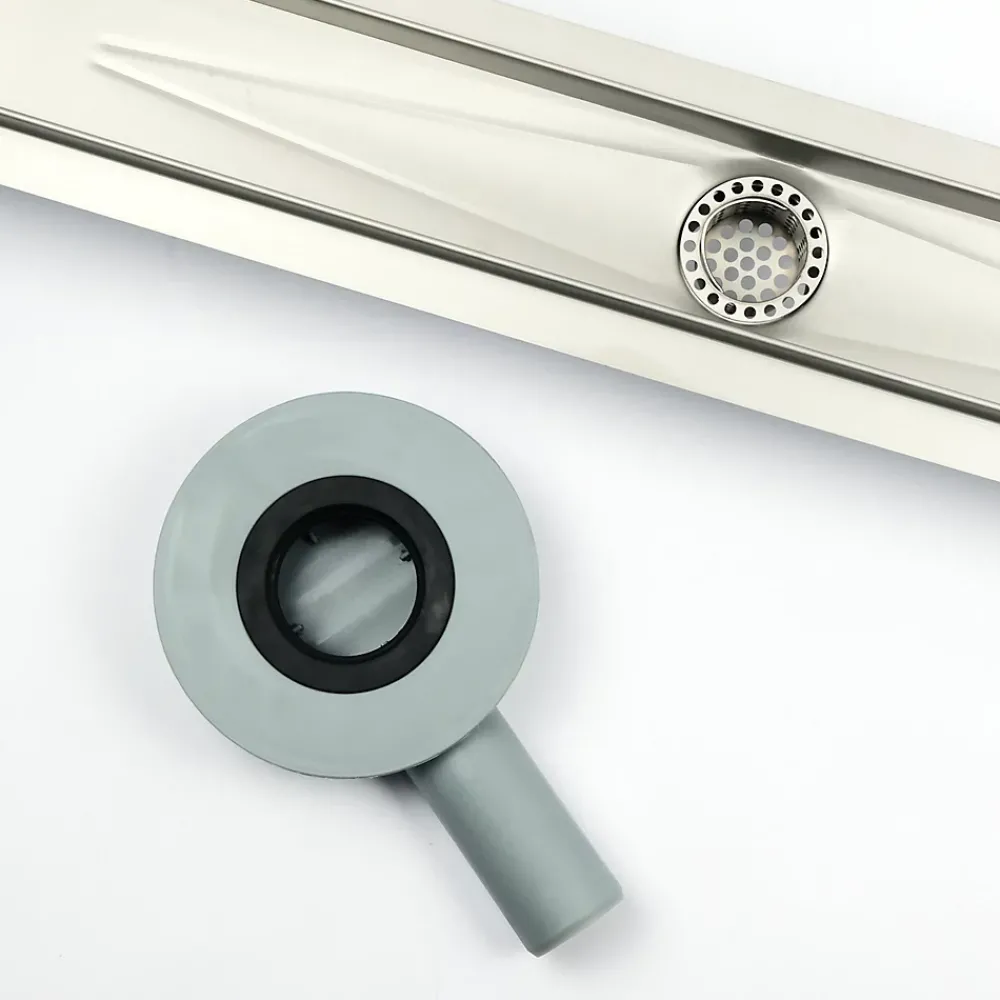 Grand Verre Caniveau de douche Siphon tournant 360 à carreler pour douche italienne largeur 100 cm