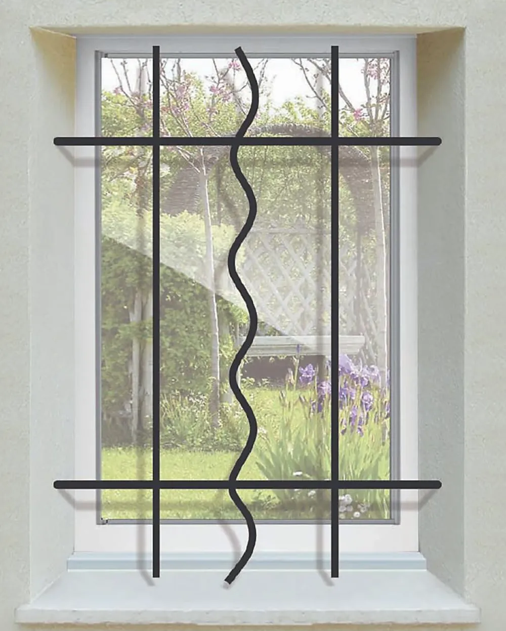 DMS Grille de Defense Azur pour Fenetre H 115 cm x L 120 cm (côte tableau)