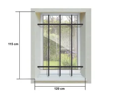 DMS Grille De Défense Pour Fenêtre-Grille de Defense DISTRI pour Fenetre H 115 cm x L 120 cm (côte tableau)
