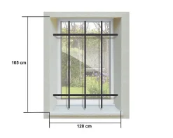 DMS Grille De Défense Pour Fenêtre-Grille de Defense DISTRI pour Fenetre H 105 cm x L 120 cm (côte tableau)