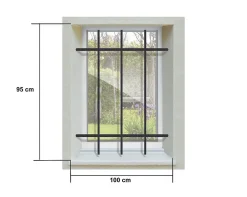 DMS Grille de Defense DISTRI pour Fenetre H 95 cm x L 100 cm (côte tableau)