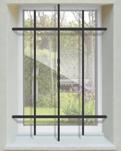 DMS Grille De Défense Pour Fenêtre-Grille de Defense Droite Torsadee pour Fenetre H 95 cm x L 60 cm (côte tableau)