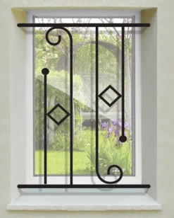 DMS Grille De Défense Pour Fenêtre-Grille de Defense Melania pour Fenetre H 125 cm x L 140 cm (côte tableau)