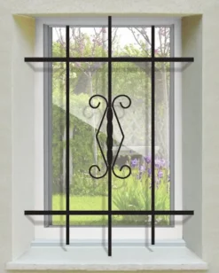 DMS Grille de Defense Rustique pour Fenetre H 75 cm x L 120 cm (côte tableau)