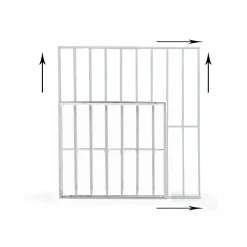 Adaptta Cerrajería Adaptable Grille de défense réglable pour fenêtre (largeur et hauteur) de 55x95 cm à 100x165 cm blanche